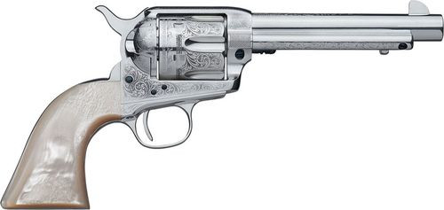 Uberti 1873 Cattleman, .45 Colt, 4.75" Barrel, 6rd, Full Scroll Engraving, Stainless Steel