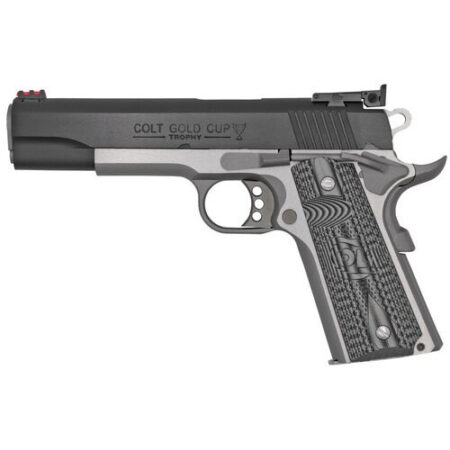 Colt's Manufacturing Gold Cup Lite, 1911, Full Size, 38 Super, 5" Barrel, Two-tone Finish, G10 Grips, Fiber Optic Front and Adjustable Rear Sights, 9rd, 1 Magazine