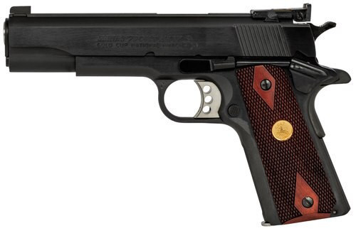 Colt Gold Cup National Match 1911 38 Super, 5" Barrel, Steel Frame, Blued, Rosewood Grips, Target Sights, 9rd Mag