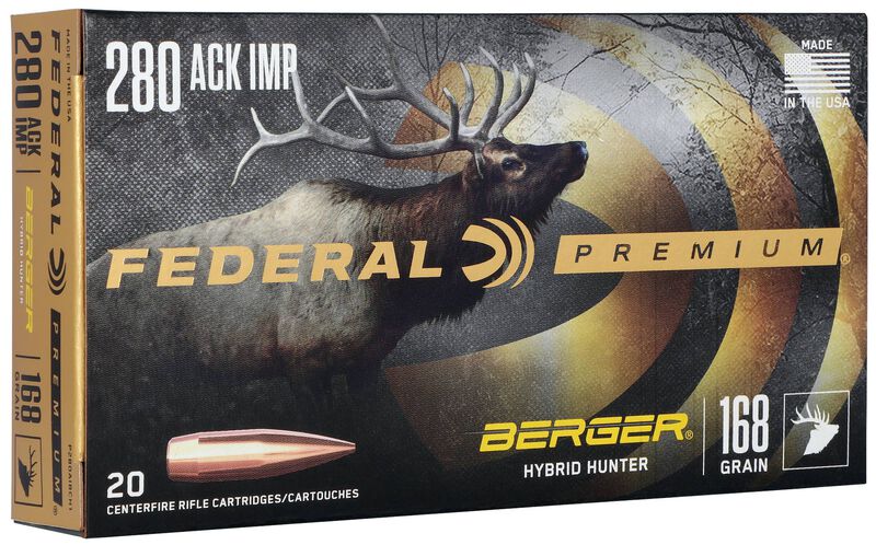 Berger Elite Hunter .280 Ackley Improved 168gr Hybrid