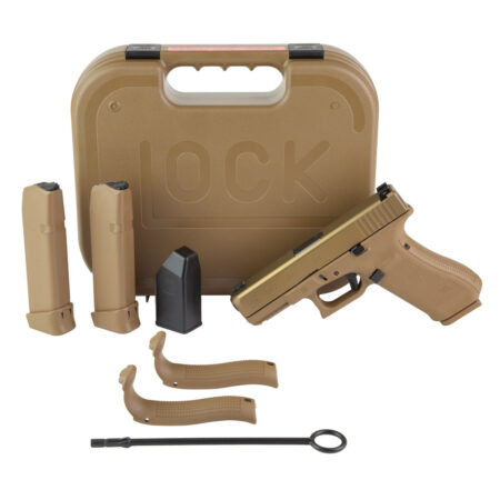 GLOCK 19XV, V Series 9mm, 4.02" Barrel, Coyote, No Finger Grooves, Night Sights, (2)-19rd mags, (1)-17rd Magazine, 3 mags