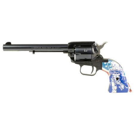 Heritage Rough Rider 22 LR, 6.5" Barrel, Black Oxide, Uncle Sam Grips, Fixed Sights, 6rd, Long Cylinder Only