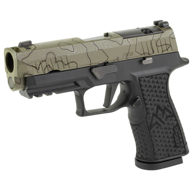 Sig P320 XTEN Endure Comp 10mm, 3.8" Ported Barrel, Cerakote Moss Green Laser Etched Slide, Black Frame, Optics Ready, XRAY3 Sights, 3x15rd Mags - Image 3
