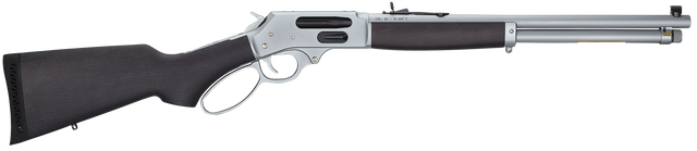 Henry Side Gate All Weather Full Size 45-70 Govt 18" Hard Chrome Plated Steel Barrel, Satin Hard Chrome Steel Receiver, Stained Hardwood Stock, 4 Rd