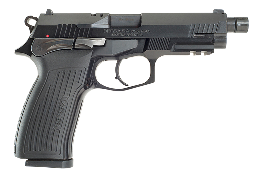 Bersa TPR 9mm, 4.25" Threaded Barrel, Black, Fixed Sights, 17rd