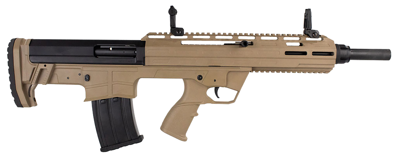 Tokarev TBP 12 Gauge 3" 5+1 18.50", FDE, Cheek Riser Compatible Bull-Pup Stock, Flip-Up Sights, 3 Chokes