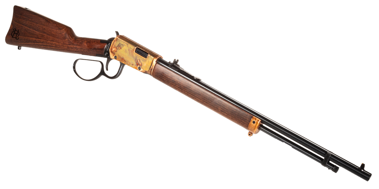 Heritage Settler 22 LR, 20" Barrel, Color Case Hardened, Buckhorn, Light Stained Furniture, 15rd