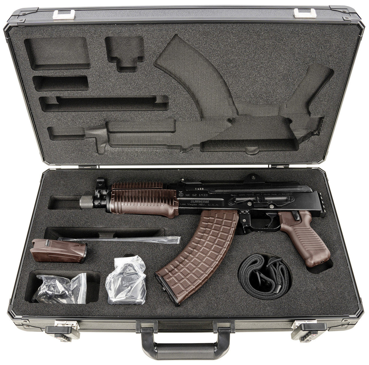 Arsenal SAM7K-56P Limited Edition 7.62x39, 8.5" Threaded Barrel, Black, Plum Furniture, Includes Hard Case, 30rd - Image 3