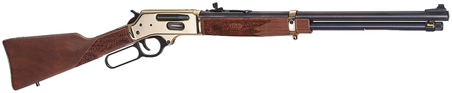 Henry Side Gate 360 Buckhammer, 20" Barrel, Walnut Furniture, Polished Brass Rec, 5rd