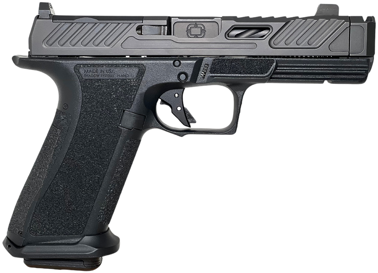 Shadow Systems XR920P 9mm, 4.2" Black Spiral Fluted Compensated Barrel, Nitride, Black, Front Tritium Sight, Trigger Safety, 17rd, 2 mags