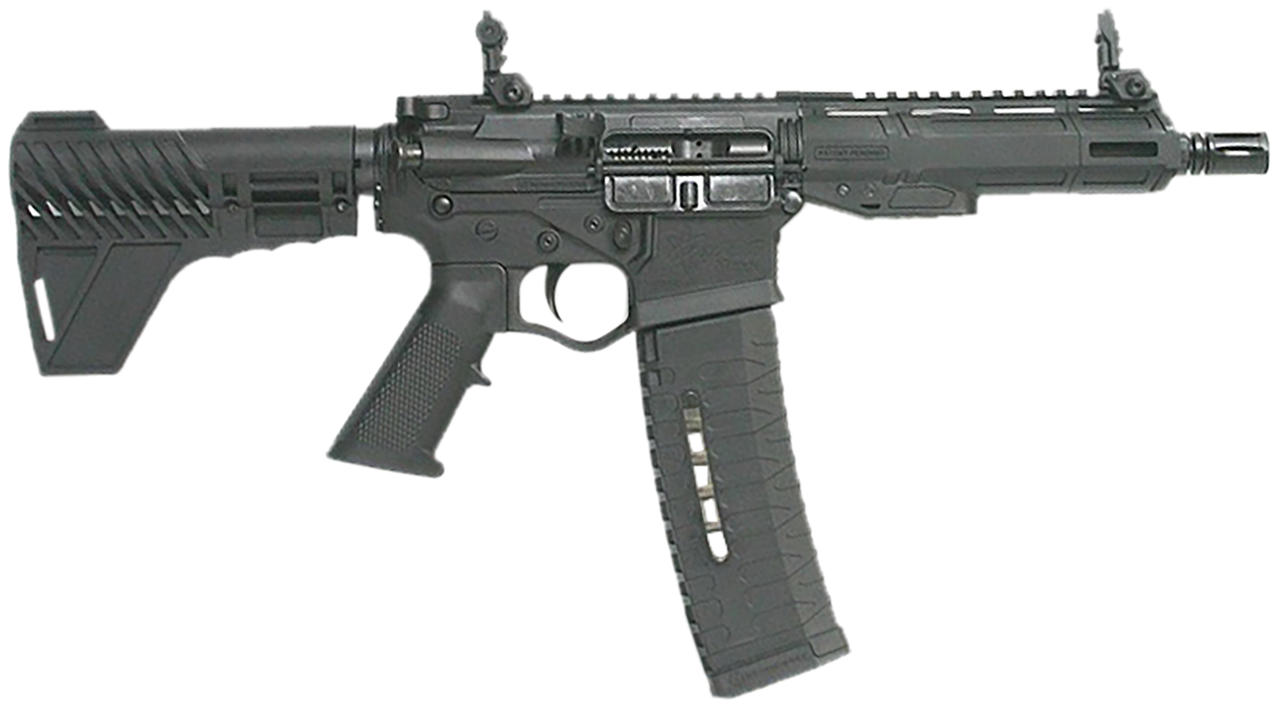 ATI Alpha Maxx AR15 Pistol 5.56x45/223, 7.5" Barrel, Black, Flip Up Sights, Pro 2A Blade Brace, M-Lok, 60rd