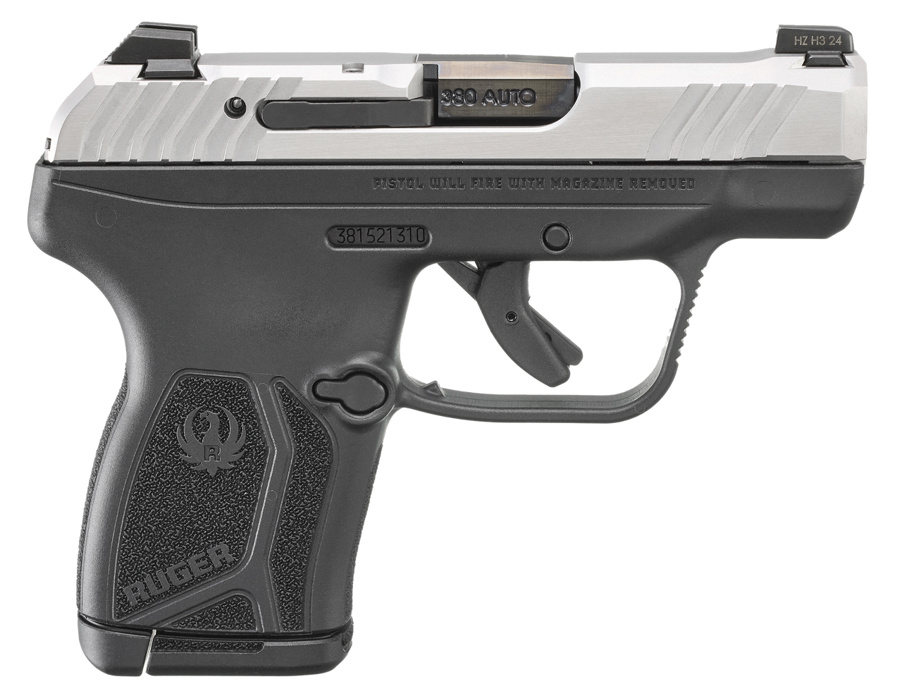 Ruger LCP Max 380 ACP 10rd, 2.80" Barrel, Serrated Slide, Black, Holster, Magazine & Magazine Loader