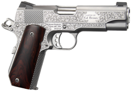 Ed Brown Kobra Carry Signature Edition 45 ACP, 4.25" Stainless Barrel, Engraved Stainless Frame/Slide, Cocobolo Grips, 7rd