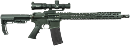 Black Rain Ordnance Spec15 w/Optic ROTR 5.56 NATO 16" Barrel, Smoke Receiver, M-LOK Handguard, Magpul Polymer Stock, G.I. Grip, Alpen 1-4x24mm Scope, 30 Rd