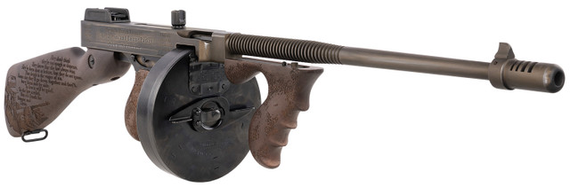 Thompson 1927A-1 Bonnie & Clyde .45 ACP 50rd,18" Finned Barrel, Aluminum Receiver Fixed Stock - Image 3
