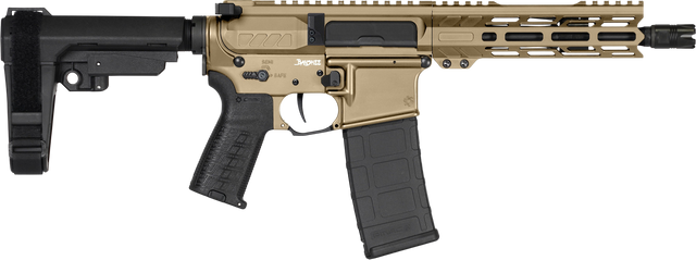 CMMG Banshee Mk4 300 Blackout,8" Threaded Barrel, M-Lok, Coyote Tan, Picatinny, Black RipBrace, Zeroed Grip, 30rd