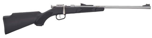 Henry Mini Bolt Youth 22 S/L/LR 1rd 16.25" Matte Stainless Steel Barrel, Matte Drilled & Tapped Stainless Steel Receiver, Black Fixed Grip Synthetic Stock