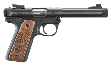 Ruger Mark IV 22/45 Collector's Series 22 LR, 5.50" Blued Threaded Bull Barrel, Blued Alloy Steel Receiver, Blued Polymer Frame Engraved American Walnut Grip 10 Rd