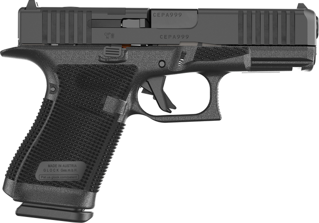 Glock 19 Gen 6, Compact, 9mm, 4.03" Barrel, DLC Finish, Fixed Sights, Optics Ready System, 15rd