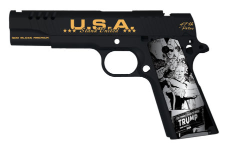 Auto Ordnance 1911 45 ACP, 5" Barrel, Black Cerakote, Trump Fight Graphics, 7rd