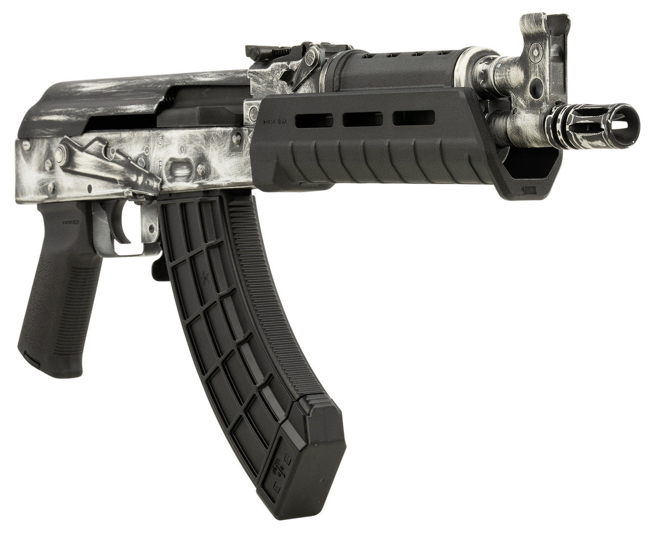 Century Draco VSKA 7.62x39mm 6.25" Barrel, Distressed White Stamped Rec, Magpul Furniture, 30 rd - Image 3