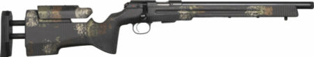 CZ 457 22 LR, 16" Threaded Barrel, Manners Camo, Adjustable Cheek Riser, 5rd