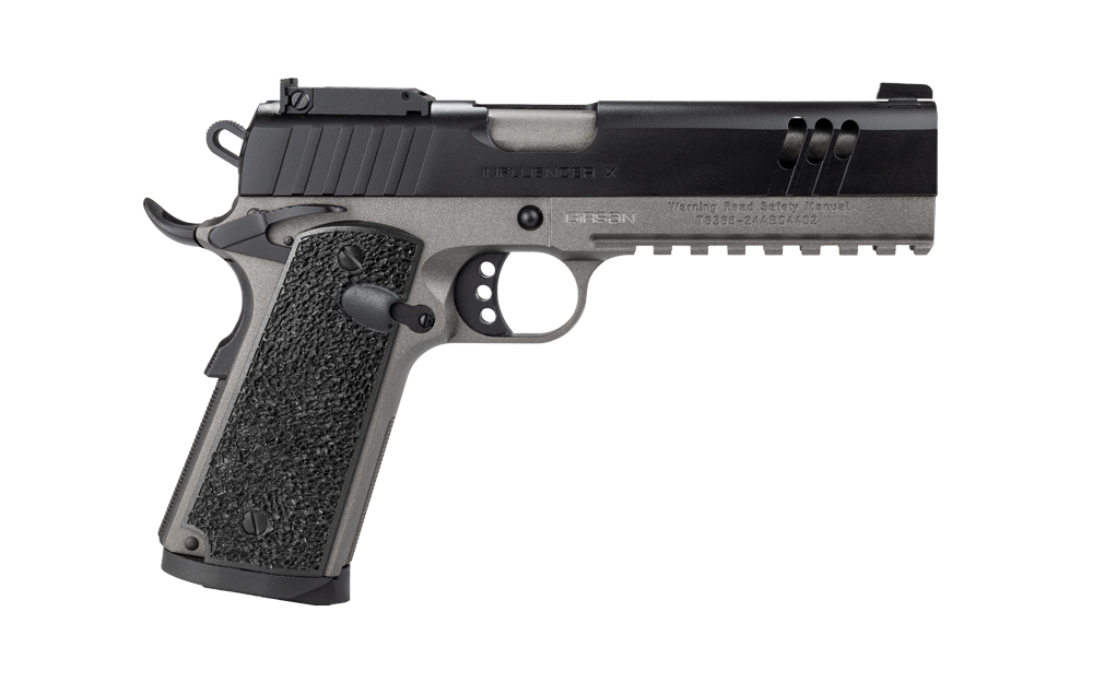 Girsan MC1911S Influencer X 10mm, 5" Barrel, Tungsten Frame, Black Slide/Grip, Optic Ready, 9rd