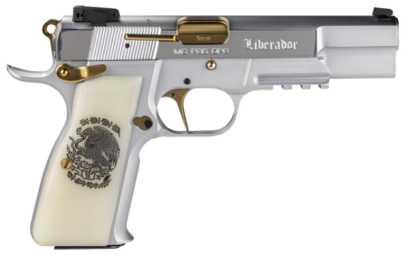 Girsan MCP 35 Liberador Match 9mm Pearl Engraved w/Mexican Coat Of Arms, Gold PVD Controls, Flat Tuned Trigger 15 rd