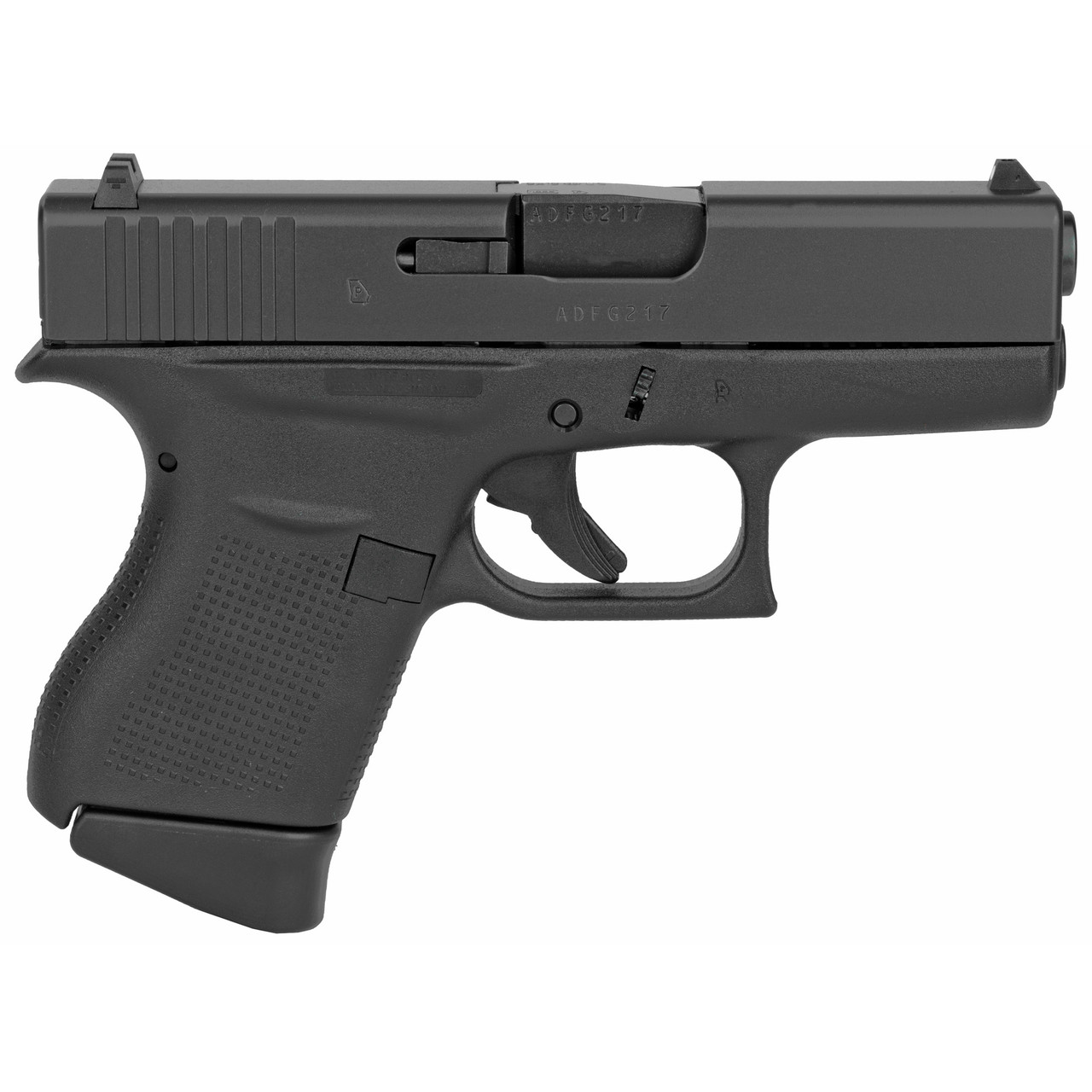 Glock G43 9mm, 3.41" Barrel, Black, Polymer Frame, 6rd