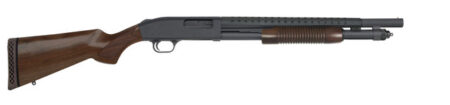 Mossberg 590 Retrograde 12 Ga, 3" Chamber 18.5" Barrel, Walnut Furniture, Black Rec, 7rd