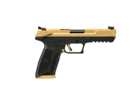 Ruger 57 TALO Exclusive 5.7x28mm, 4.94" Barrel, Gold Slide/Trigger, Black Frame, 20rd