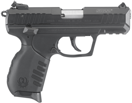 Ruger SR22 22 LR, 3.5" Barrel, Black, Adjustable 3-Dot Sights, Alloy Frame, 10rd