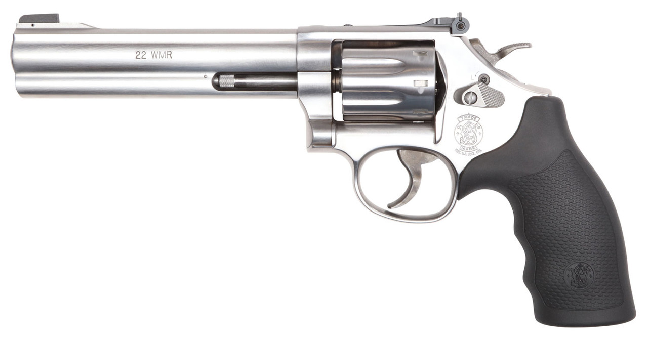 Smith & Wesson 648 22 WMR, 6" Barrel, Stainless Steel, Black Synthetic Grip, 8rd - Image 3
