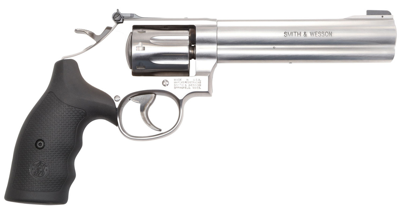 Smith & Wesson 648 22 WMR, 6" Barrel, Stainless Steel, Black Synthetic Grip, 8rd