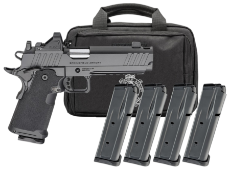 Springfield 1911 DS Prodigy Optic & Gear Pac 9mm 5" Match Barrel, Integrated Compensator/Serrated Slide, Viridian RFX-11 Optic, 20 Rd