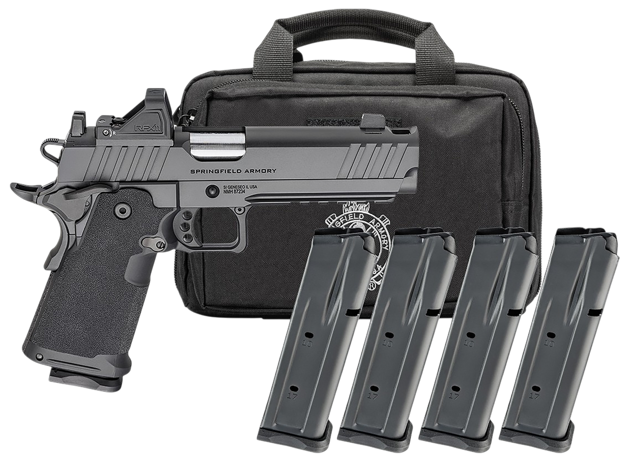 Springfield 1911 DS Prodigy Optic & Gear Pac 9mm 5" Match Barrel, Integrated Compensator/Serrated Slide, Viridian RFX-11 Optic, 20 Rd