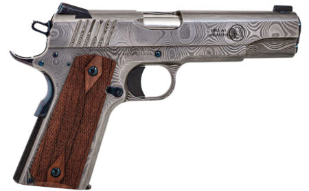 Standard MFG 1911 Damascus Steel .45 ACP, 5" Barrel, Walnut Grips, 7rd