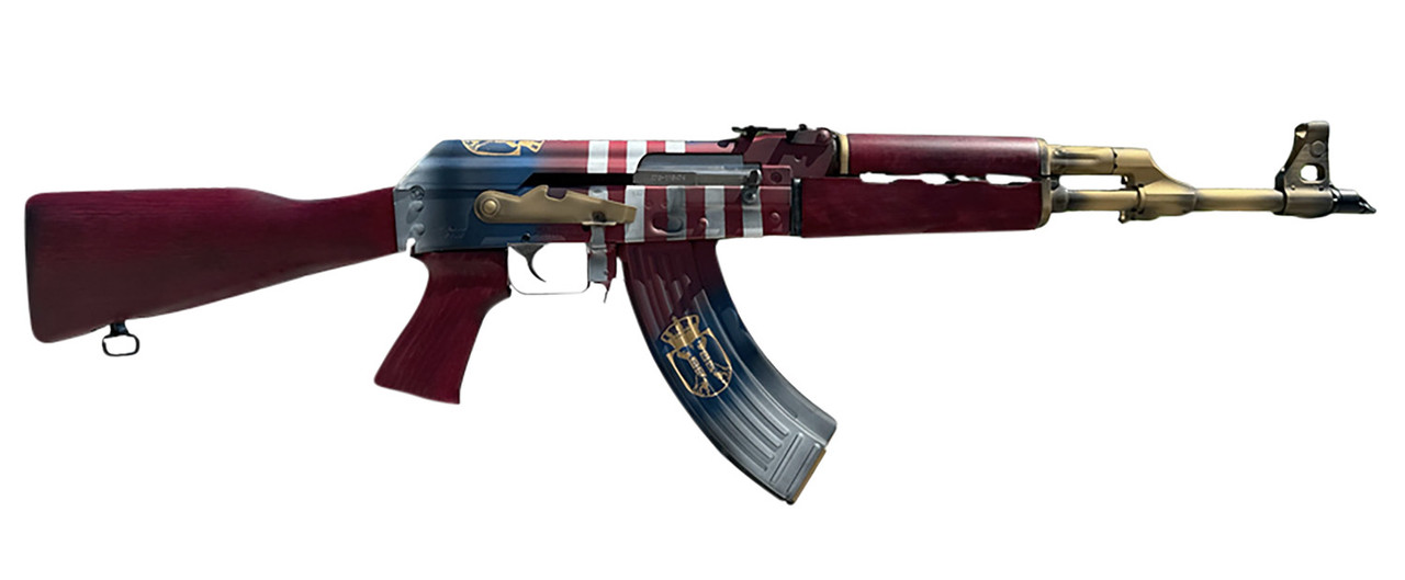Zastava ZPAPM70 American Limited 7.62x39mm, 16.3" Barrel, Custom American/Serbian Flag Cerakote, Serbian Red Wood Furniture, 30rd